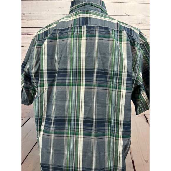 Eddie Bauer Travex Classic Fit Mens Medium Short sleeve button front shirt Plaid - Picture 8 of 12